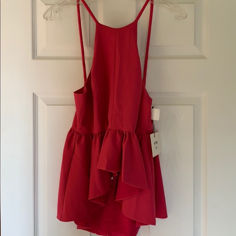 Hi-lo peplum top - baby pink